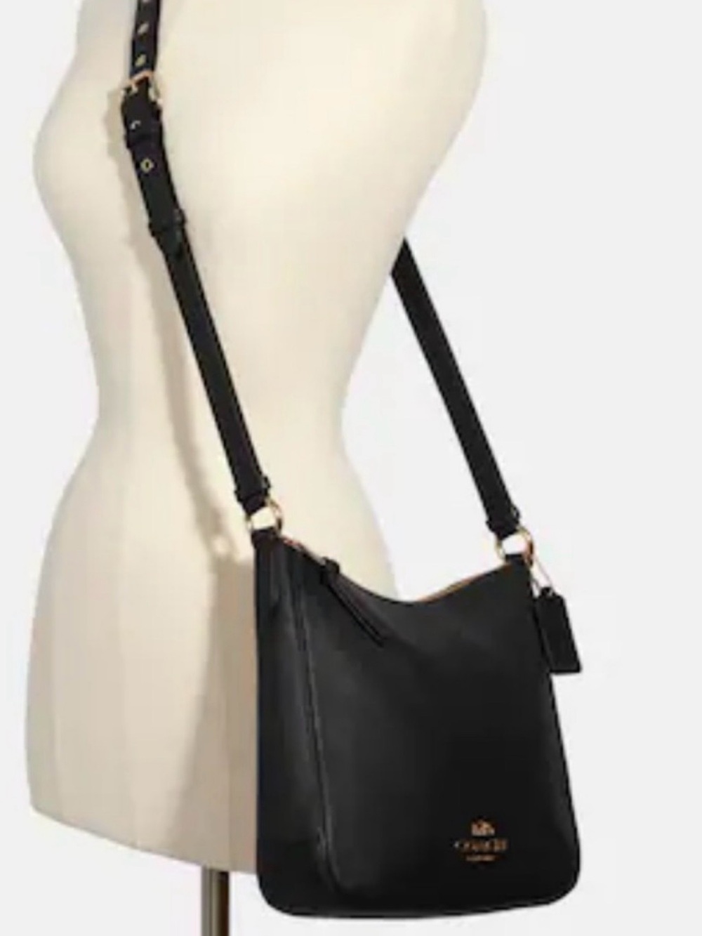 Classic Black Leather Shoulder Bag - Women's COACH Crossbody